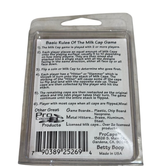 Betty Boop 1994 Milk Cap Game Slammer Factory Sealed - Picture 3 of 3